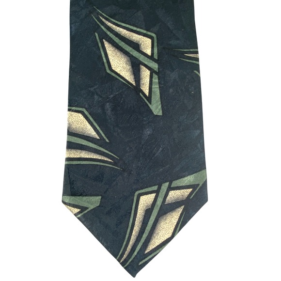 Retro Design Studios Other - VTG Retro Design Studios Mens Tie 1990s Abstract Geometric Green Tan 54.5x4"